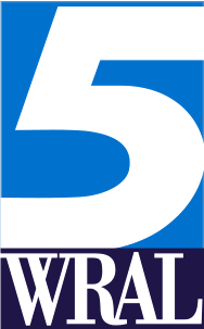 5 WRAL Logo - Blue background with white 5 and dark blue WRAL