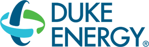 Duke Energy Logo - Dark blue type with energy graphic to left