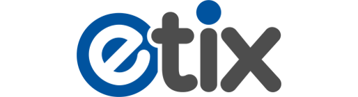 etix Logo - Blue and gray sans-serif type