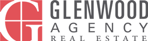 Glenwood Agency Logo - Red "G" graphic and all uppercase dark gray type