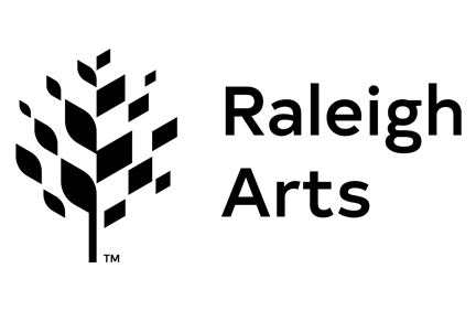 Raleigh Arts Logo - Black sans-serif type with tree icon to left